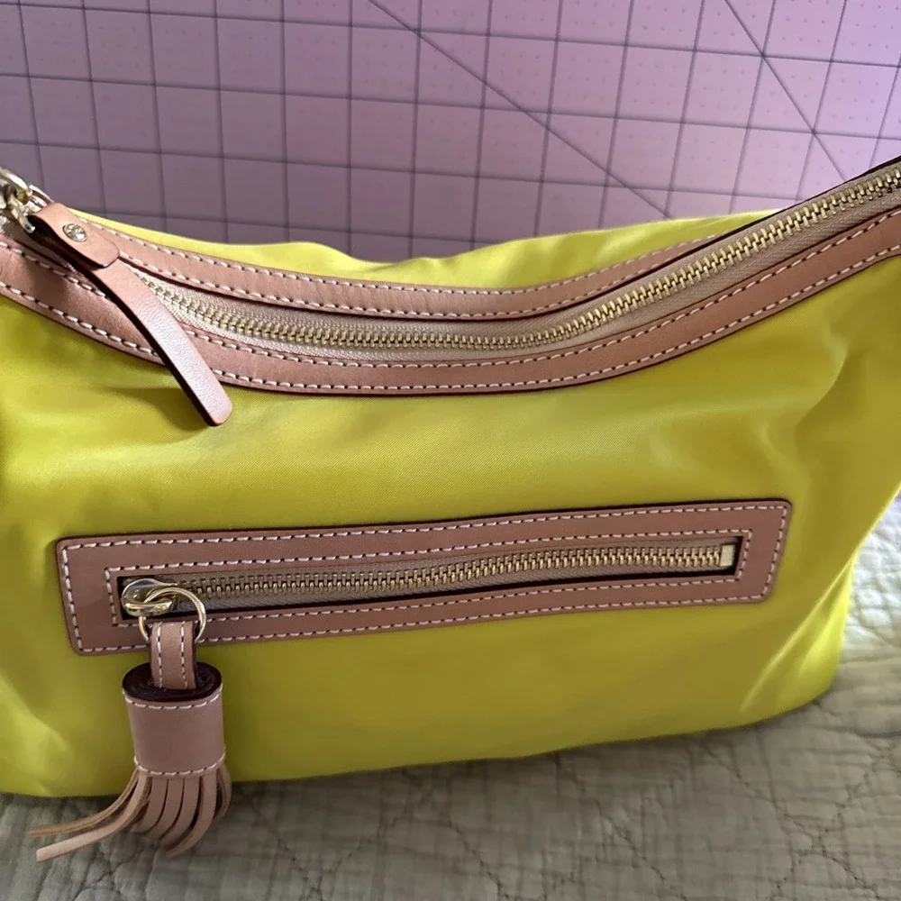 KATE SPADE‎ Sam Icon KSNYL Nylon Small Shoulder Bag Greenlight GUC